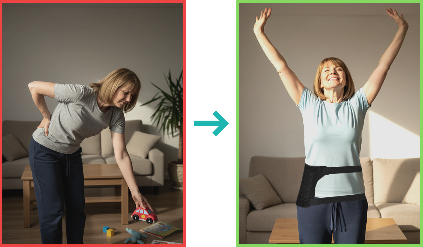 Przed i po zastosowaniu pasa